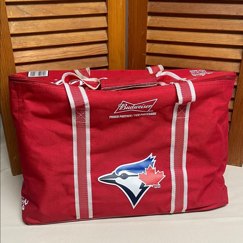 Budweiser Red Tote with Blue Jays Emblem